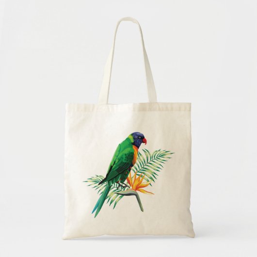 Kleurrijke vogel en bloem tote bag (Voorkant)