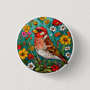 Kleurrijke Vogel Kunst Ronde Button 3,2 Cm