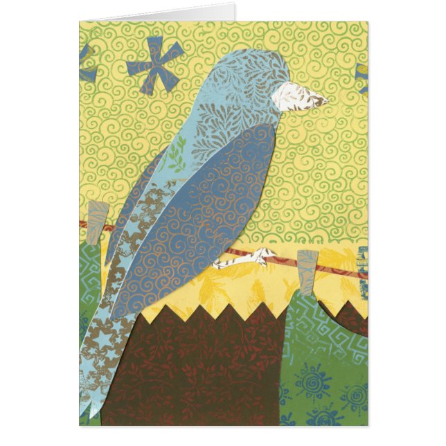 Kleurrijke vogel op een draad (Voorkant)