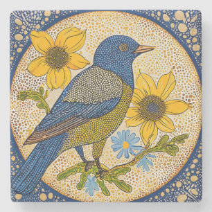Kleurrijke vogel stenen onderzetter