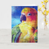 Kleurrijke vogelkrackle textuur kaart (Gele Bloem)