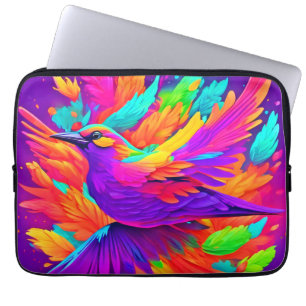 Kleurrijke vogelkunst laptop sleeve