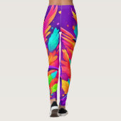 Kleurrijke vogelkunst leggings (Achterkant)