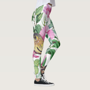 Kleurrijke Vogels Bloempatroon Leggings Vrouwen