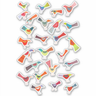 Kleurrijke vogels Dingen op maat gesneden vinylSti Sticker