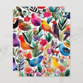 Kleurrijke vogels en bloemen (Voorkant / Achterkant)
