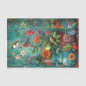 KLEURRIJKE VOGELS EN BLOEMEN DECOUPAGE TISSUEPAPIE TISSUEPAPIER (Voorkant)