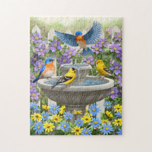 Kleurrijke vogels en vogelpest legpuzzel