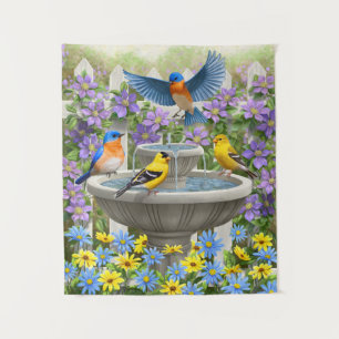 Kleurrijke vogels en vogelpest wandkleed