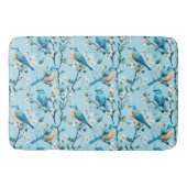 Kleurrijke vogels en witte botanische bloemen patr badmat (Voorkant)