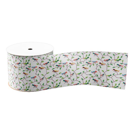 Kleurrijke vogels grosgrain lint (Spoel)
