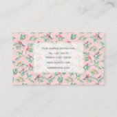 kleurrijke vogels laten een  roze ontwerp achter visitekaartje (Achterkant)