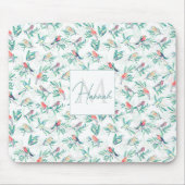 kleurrijke vogels laten een wit ontwerp achter muismat (Voorkant)