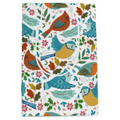 Kleurrijke vogels met winter- en kerstsymbolen medium cadeauzakje (Voorkant)