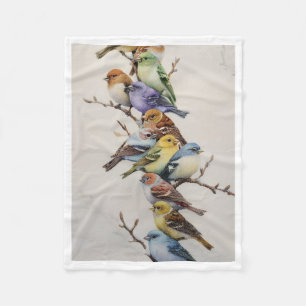 Kleurrijke vogels op tak deken
