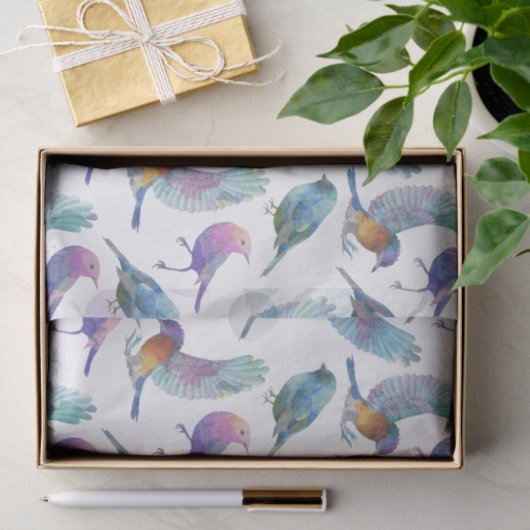 Kleurrijke vogels tissuepapier (Geschenk)