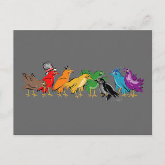Kleurrijke vogels van een doder briefkaart