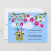 Kleurrijke Vogels Verhuisbericht Aankondiging (Achterkant)