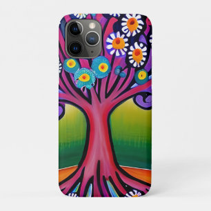 Kleurrijke Volkskunst Stijl Whimsical Boom   iPhone 11 Pro Hoesje