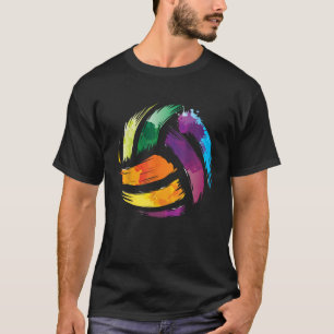 Kleurrijke Volleybal Shirt Leuke Kleursplash Ball 