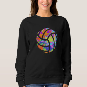Kleurrijke Volleybal Tie Dye Vrouwen Tiener Meisje Trui