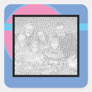 Kleurrijke vormen Voeg je foto toe Vierkante Sticker