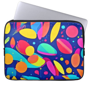 Kleurrijke Vormlandschap Kunst Laptop Sleeve