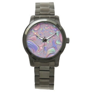 Kleurrijke Vortex Abstracte Trippy Spiraal Fractal Horloge