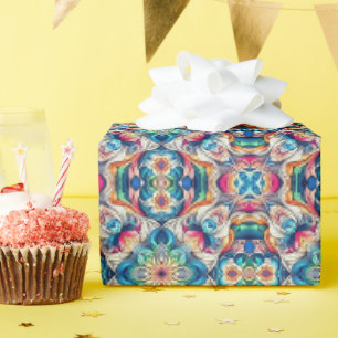 Kleurrijke Vortex Tegel Pattern Cadeaupapier