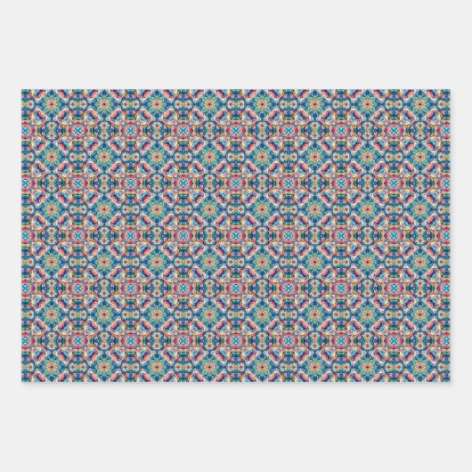 Kleurrijke Vortex Tegel Pattern Inpakpapier Vel (Voorkant 3)