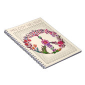 Kleurrijke Vredes Bloemige Cute Boho Hippie Hartve Notitieboek (Rechterzijde)