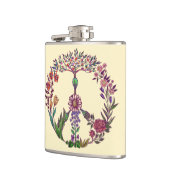 Kleurrijke Vredesbloem Cute Boho Hippie Hartelijk Heupfles (Links)