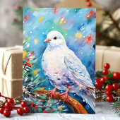 Kleurrijke vredesduif Kerstmis Feestdagen Kaart