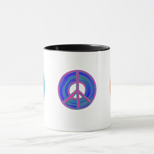 Kleurrijke vredessignalen mok (Midden)