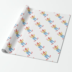 Kleurrijke vriendschappelijke kleding met Lollypop Cadeaupapier