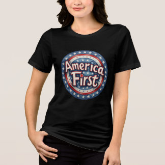 Kleurrijke vrijheid: Amerika eerst Tri-Blend Shirt
