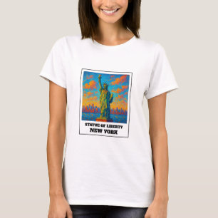 Kleurrijke Vrijheidsbeeld NYC reizen T-shirt