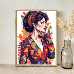 Kleurrijke vrouw Art Poster