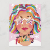 Kleurrijke vrouw Rainbow Happy Birthday Geïllustre Briefkaart (Voorkant)