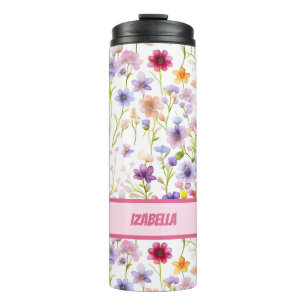 Kleurrijke Vrouwelijke en Girly Spring Wild Flower Thermosbeker