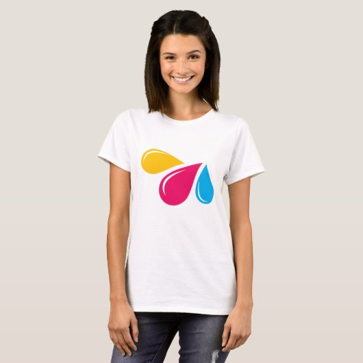 kleurrijke Vrouwen Basic T-Shirt (Voorkant volledig)