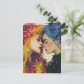 Kleurrijke vrouwen in de liefde briefkaart (Staand voorkant)
