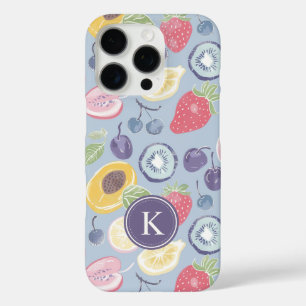 Kleurrijke Vruchten Monogram Lente Patroon iPhone 16 Pro Hoesje