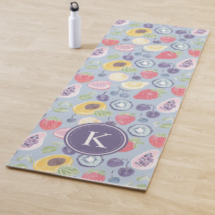 Kleurrijke Vruchten Monogram Lente Patroon Yogamat