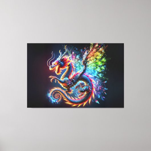 Kleurrijke Vuurdraak Canvas Afdruk (Voorkant)