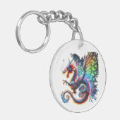 Kleurrijke Vuurdraak Sleutelhanger (Voorkant Links)