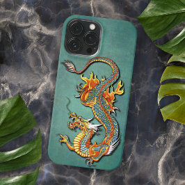 Kleurrijke Vuurdraak Tatoeage Kunst iPhone 12 16 Pro Max Hoesje