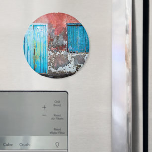 Kleurrijke wand, deur en sluitingen magneet