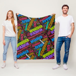 Kleurrijke warme woordwolk in vele talen fleece deken