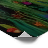 Kleurrijke Wasbeer in Wilde Bloementuin Kunst Dier Poster (Hoek)